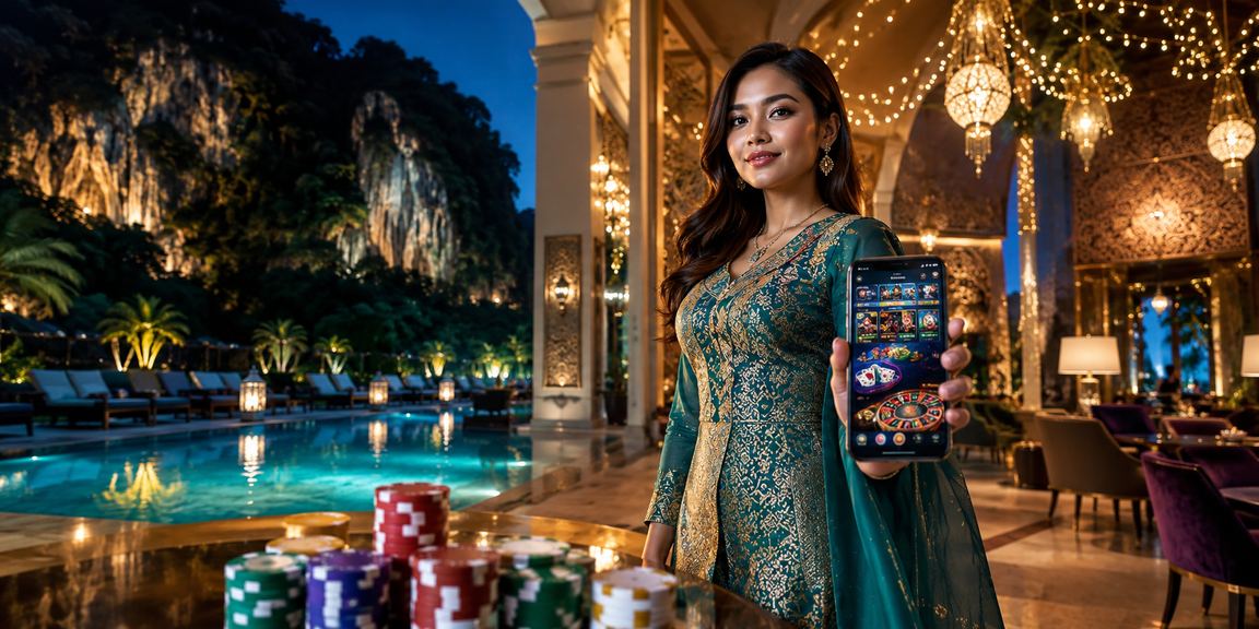 Suasana pertaruhan Hari Raya di Ipoh dengan paparan Sukan Maya 3080 pada peranti mudah alih